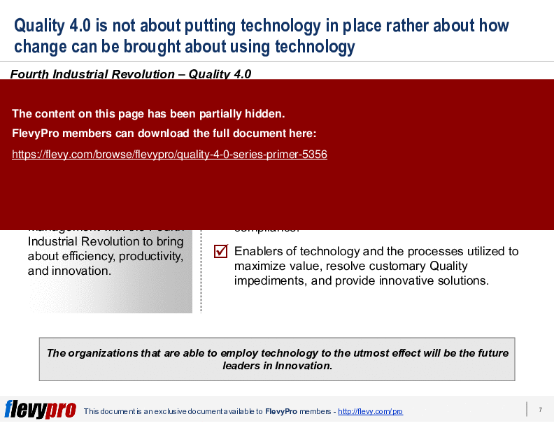 This is a partial preview of Quality 4.0 Series: Primer (25-slide PowerPoint presentation (PPTX)). Full document is 25 slides. 