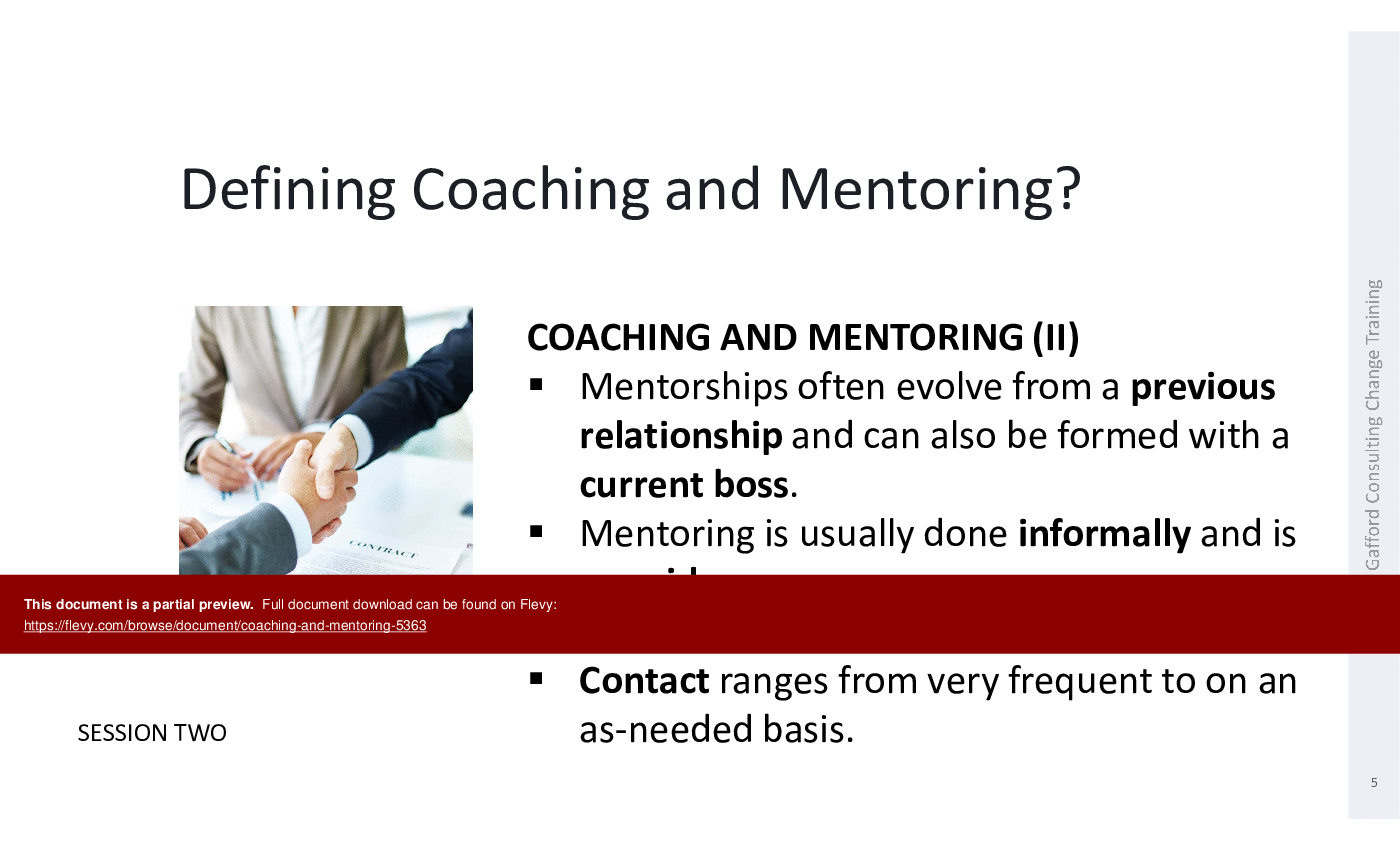 This is a partial preview of Coaching and Mentoring (66-slide PowerPoint presentation (PPT)). Full document is 66 slides. 