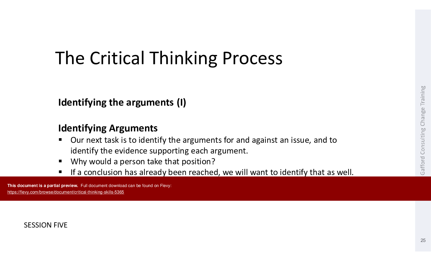 Critical Thinking Skills (70-slide PPT PowerPoint presentation (PPTX)) Preview Image