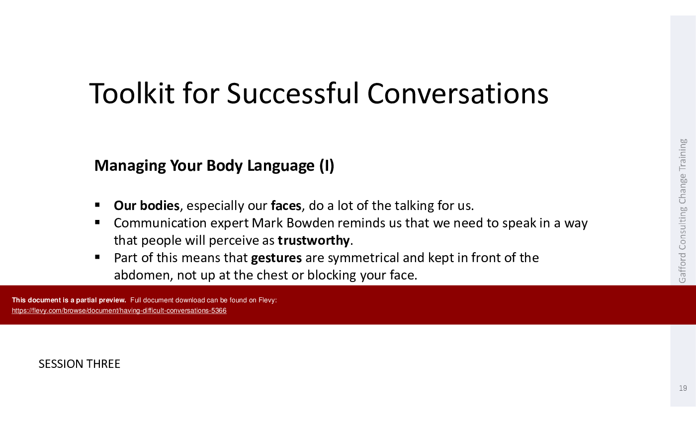 Having Difficult Conversations (43-slide PPT PowerPoint presentation (PPTX)) Preview Image