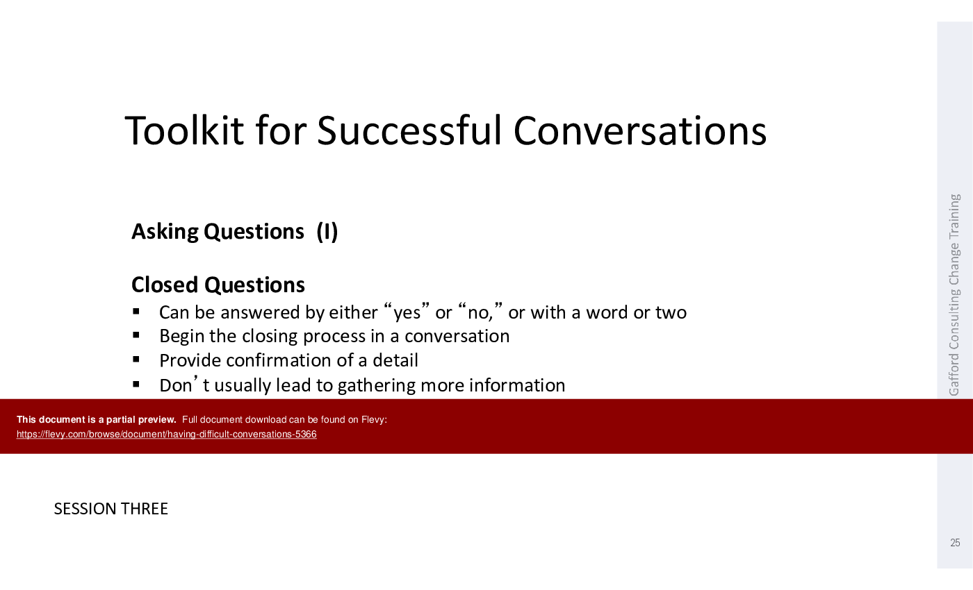 Having Difficult Conversations (43-slide PPT PowerPoint presentation (PPTX)) Preview Image