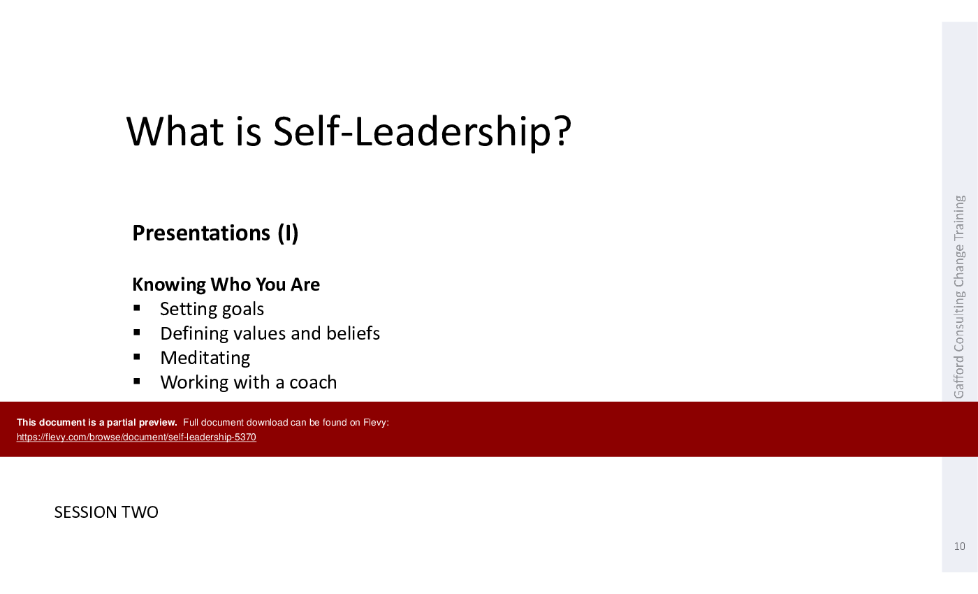This is a partial preview of Self Leadership (64-slide PowerPoint presentation (PPTX)). Full document is 64 slides. 