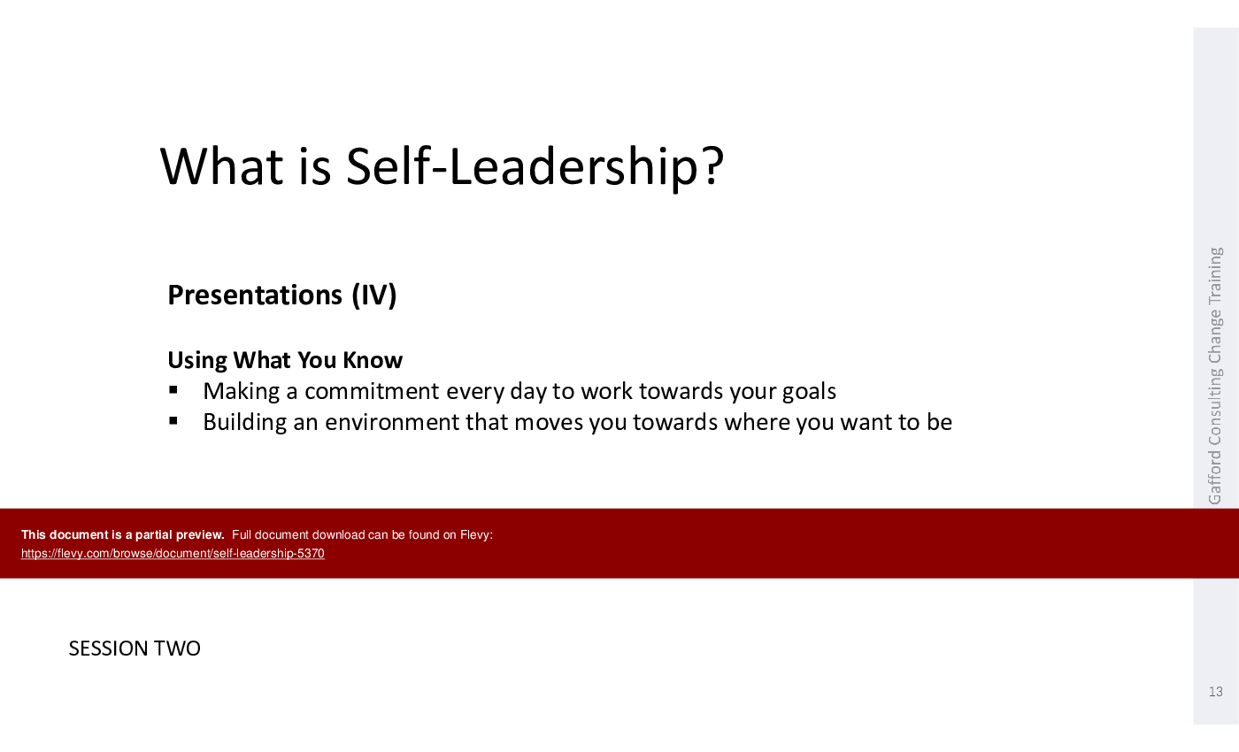 This is a partial preview of Self Leadership (64-slide PowerPoint presentation (PPTX)). Full document is 64 slides. 