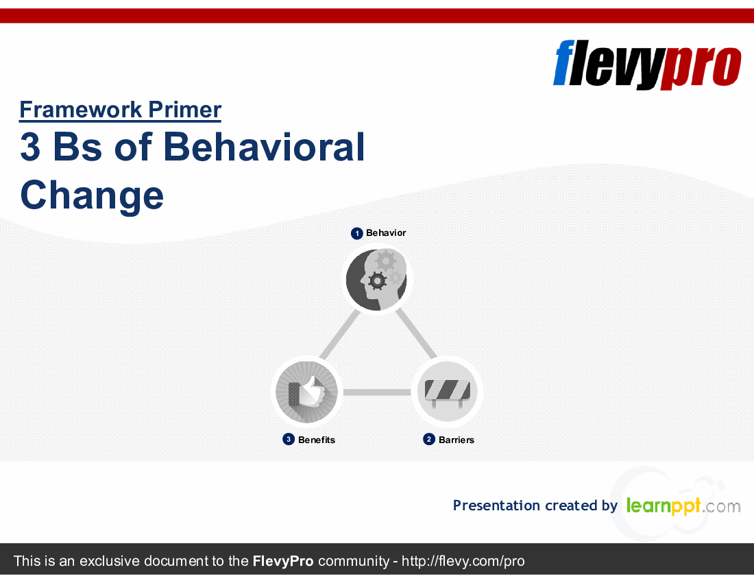 3 Bs of Behavioral Change (29-slide PPT PowerPoint presentation (PPTX)) Preview Image