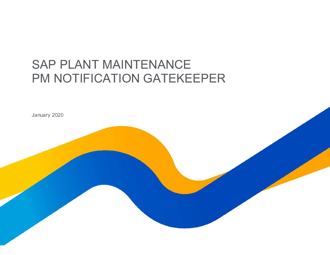SAP Plant Maintenance Notification Gatekeeper