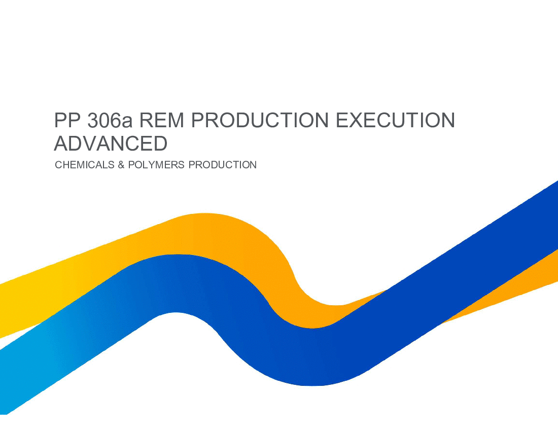 SAP PP 306a REM Production Execution
