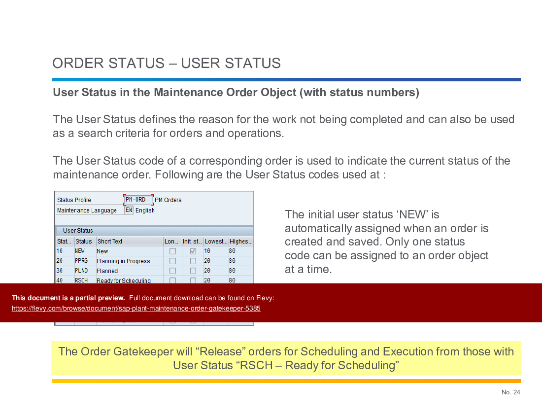 SAP Plant Maintenance Order Gatekeeper (61-slide PPT PowerPoint presentation (PPTX)) Preview Image