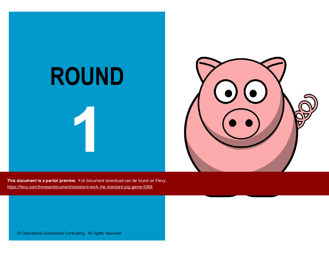 This is a partial preview of Standard Work: The Standard Pig Game (26-slide PowerPoint presentation (PPTX)). Full document is 26 slides. 