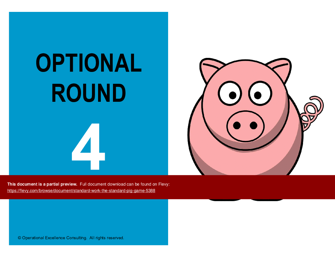 Lean Standard Work: The Standard Pig Game (26-slide PPT PowerPoint presentation (PPTX)) Preview Image