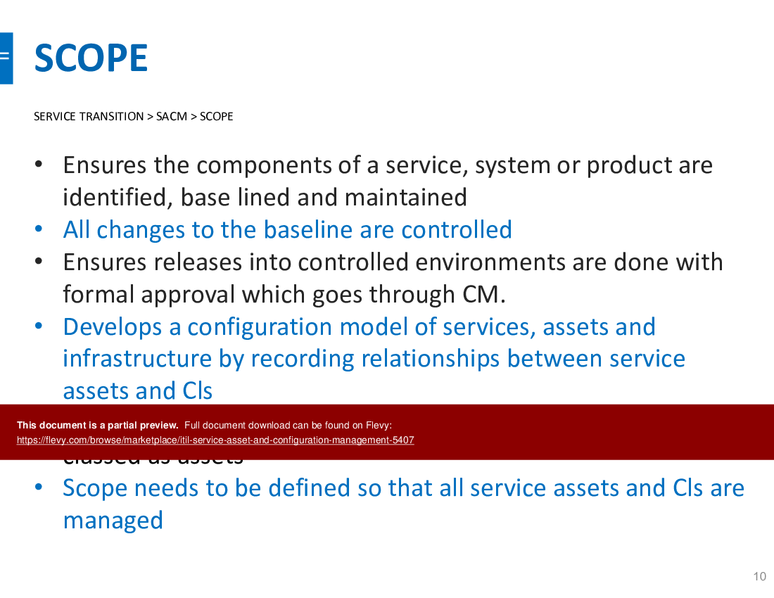 This is a partial preview of ITIL Service Asset and Configuration Management (69-slide PowerPoint presentation (PPTX)). Full document is 69 slides. 