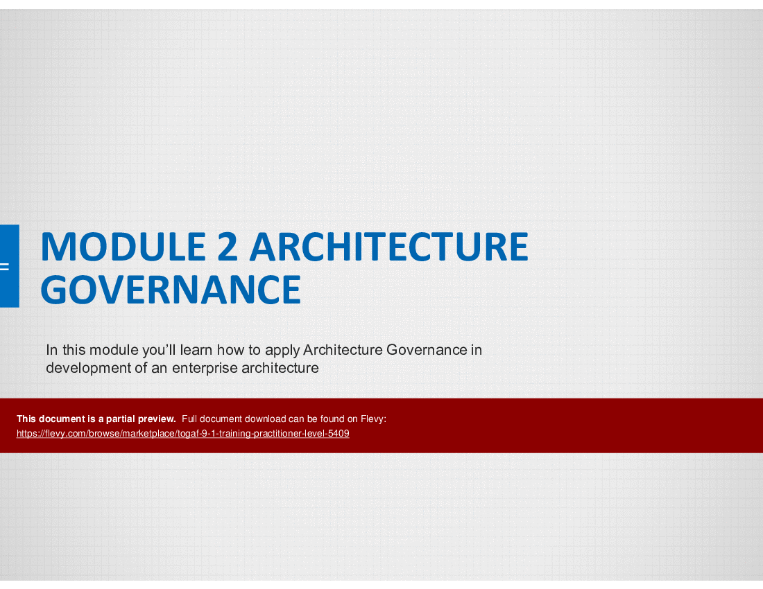 TOGAF 9.1 Training Practitioner Level (460-slide PowerPoint presentation (PPTX)) Preview Image