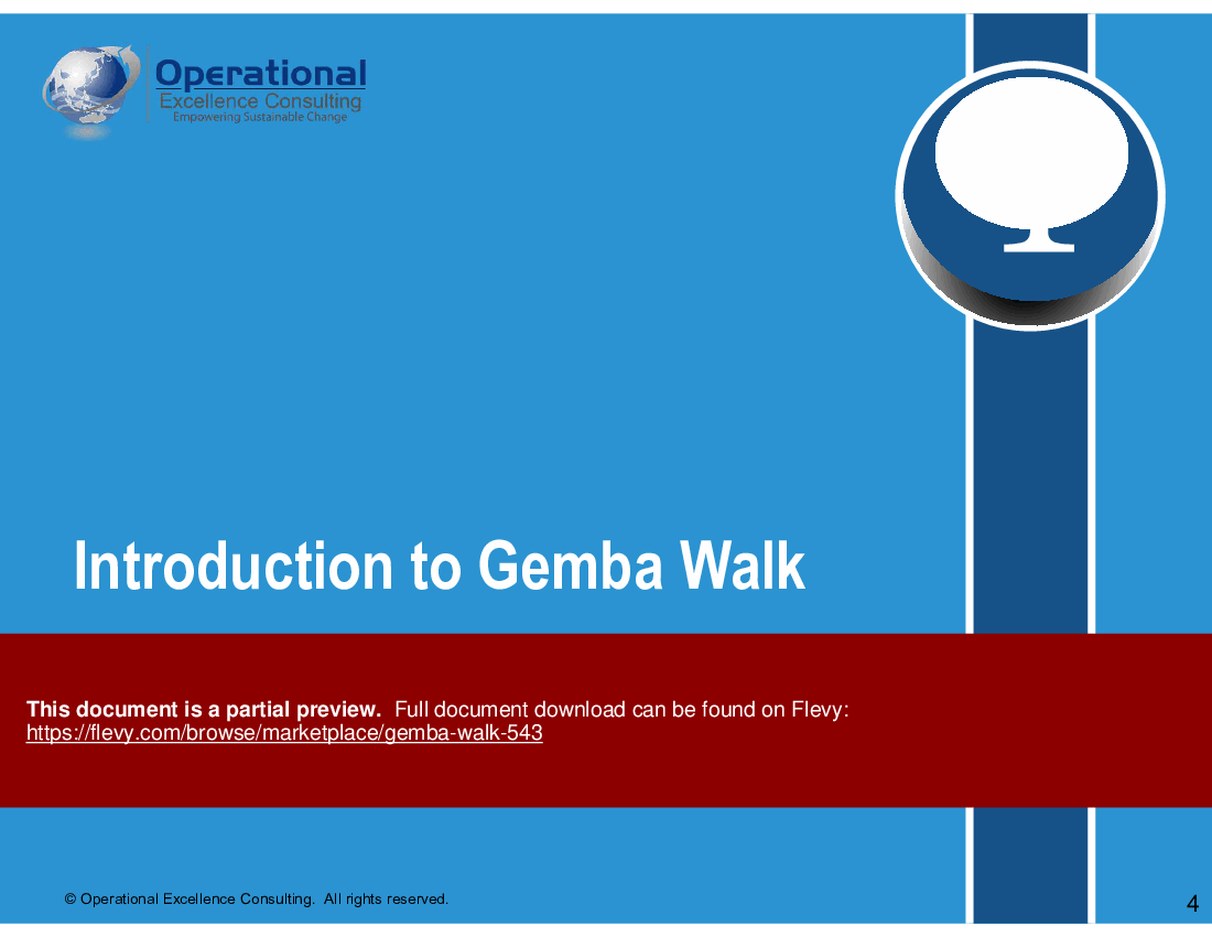 This is a partial preview of Gemba Walk (100-slide PowerPoint presentation (PPTX)). Full document is 100 slides. 