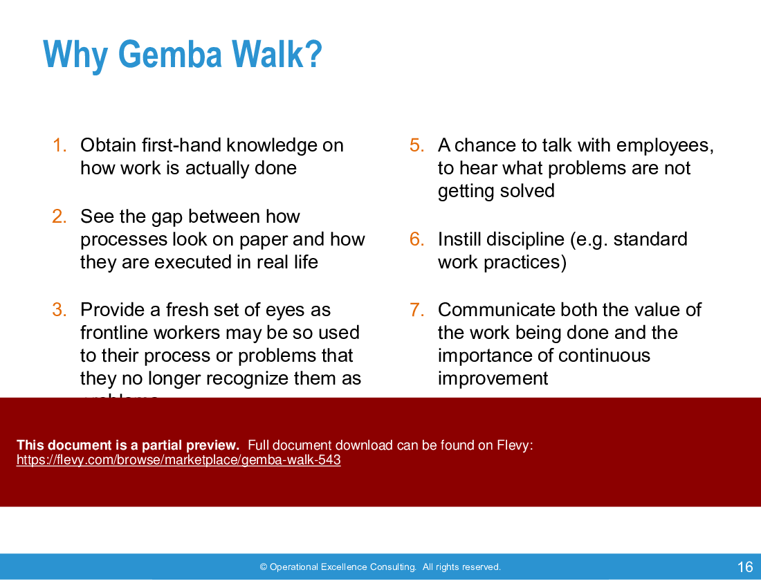 Gemba Walk (100-slide PPT PowerPoint presentation (PPTX)) Preview Image