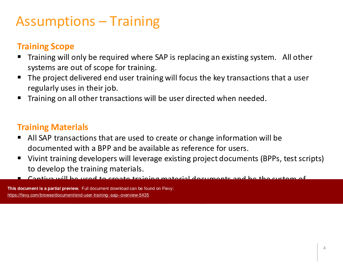 End User Training - SAP - Overview (15-slide PowerPoint presentation (PPTX)) Preview Image