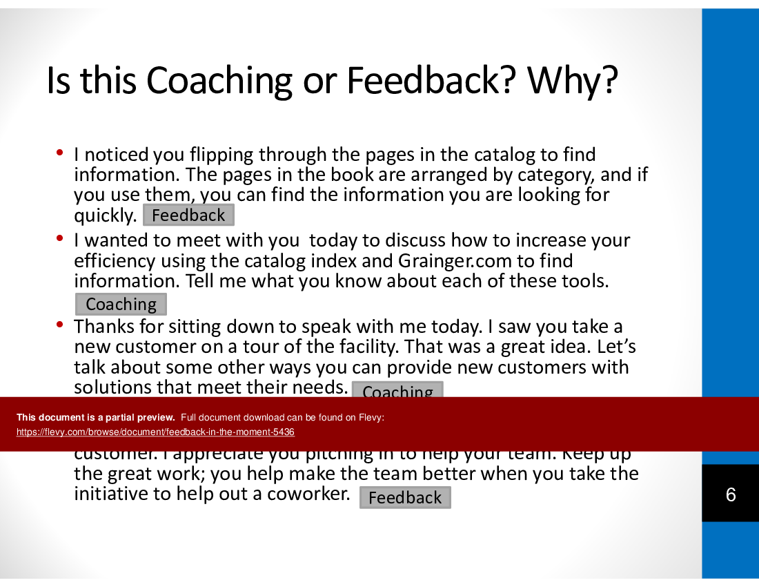 This is a partial preview of Feedback in the Moment (34-slide PowerPoint presentation (PPTX)). Full document is 34 slides. 