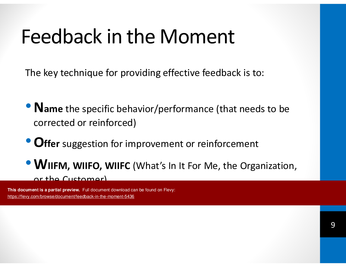 This is a partial preview of Feedback in the Moment (34-slide PowerPoint presentation (PPTX)). Full document is 34 slides. 