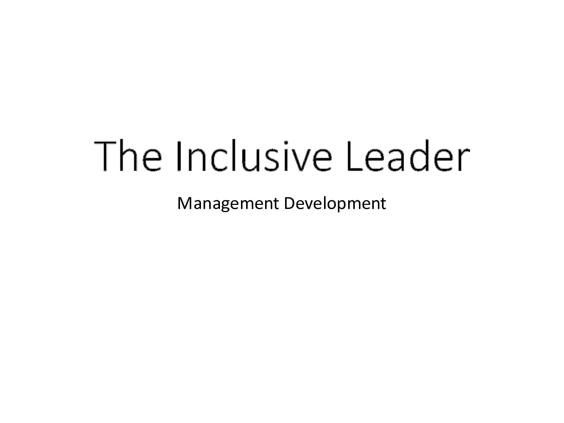 The Inclusive Leader