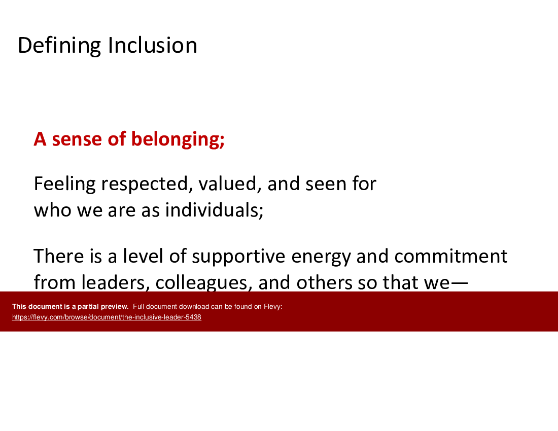 This is a partial preview of The Inclusive Leader (24-slide PowerPoint presentation (PPTX)). Full document is 24 slides. 
