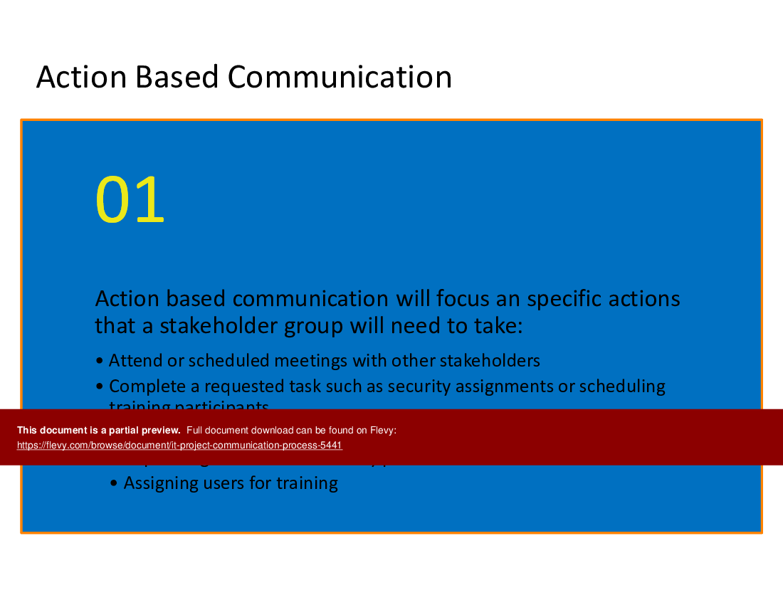 This is a partial preview of IT Project Communication Process (8-slide PowerPoint presentation (PPTX)). Full document is 8 slides. 