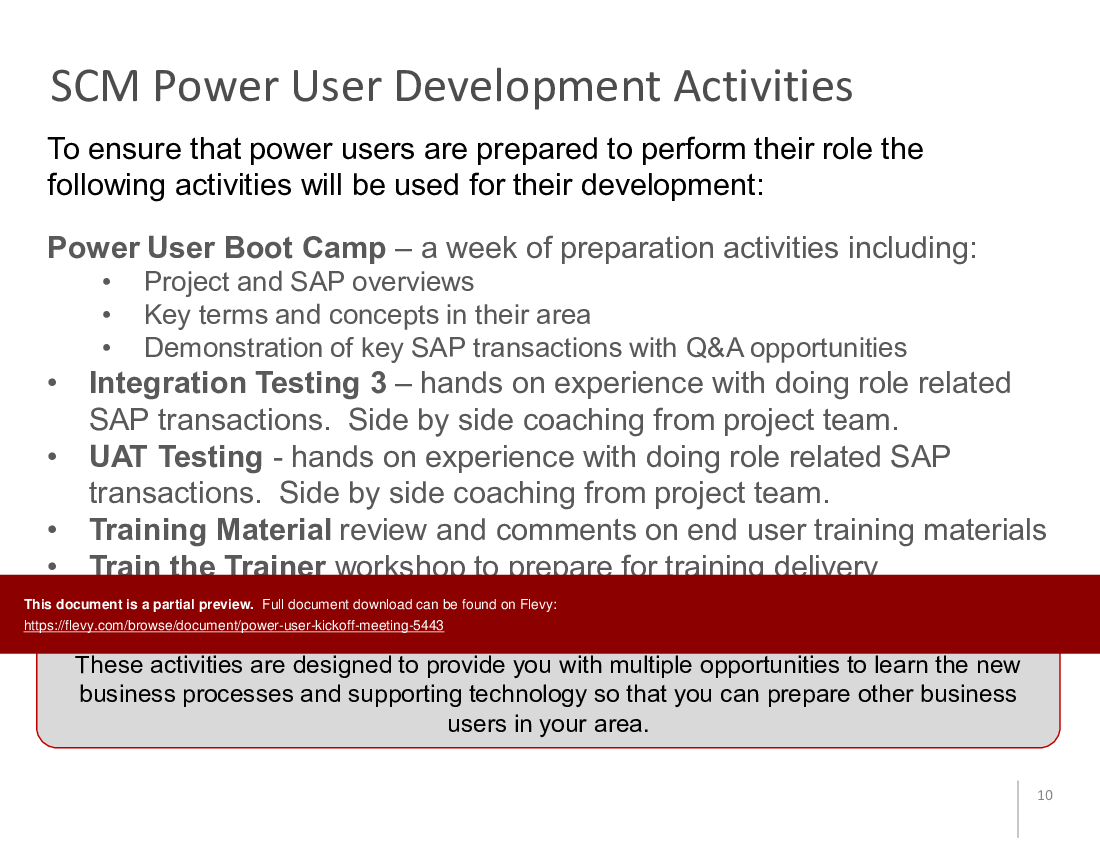 This is a partial preview of Power User Kickoff Meeting (42-slide PowerPoint presentation (PPTX)). Full document is 42 slides. 