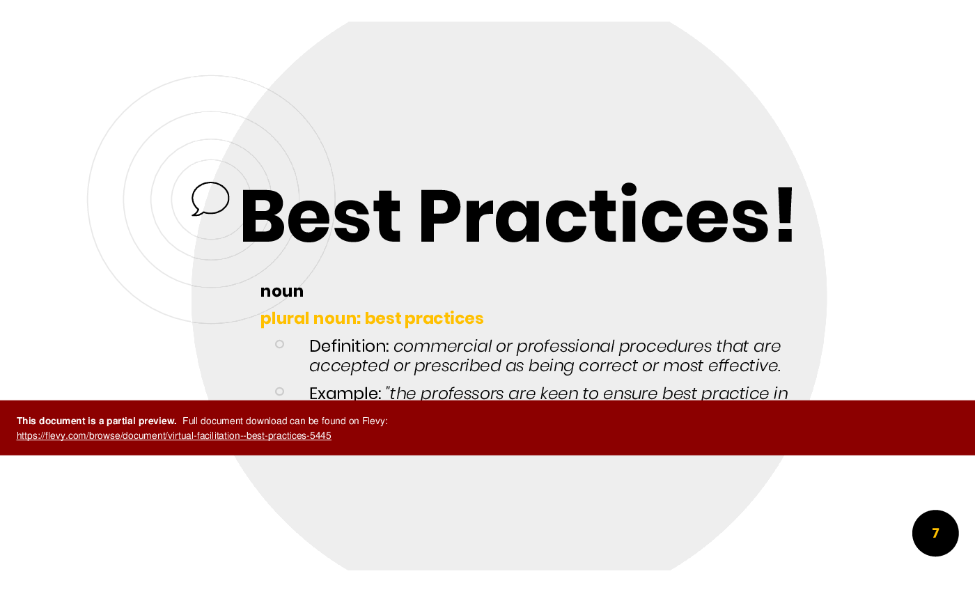 Virtual Facilitation - Best Practices (15-slide PowerPoint presentation (PPTX)) Preview Image