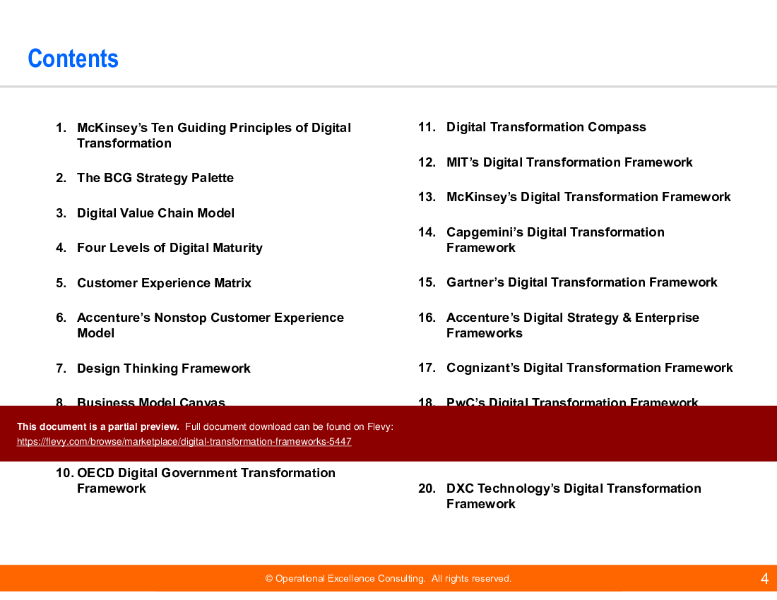 This is a partial preview of Digital Transformation Frameworks (85-slide PowerPoint presentation (PPTX)). Full document is 85 slides. 