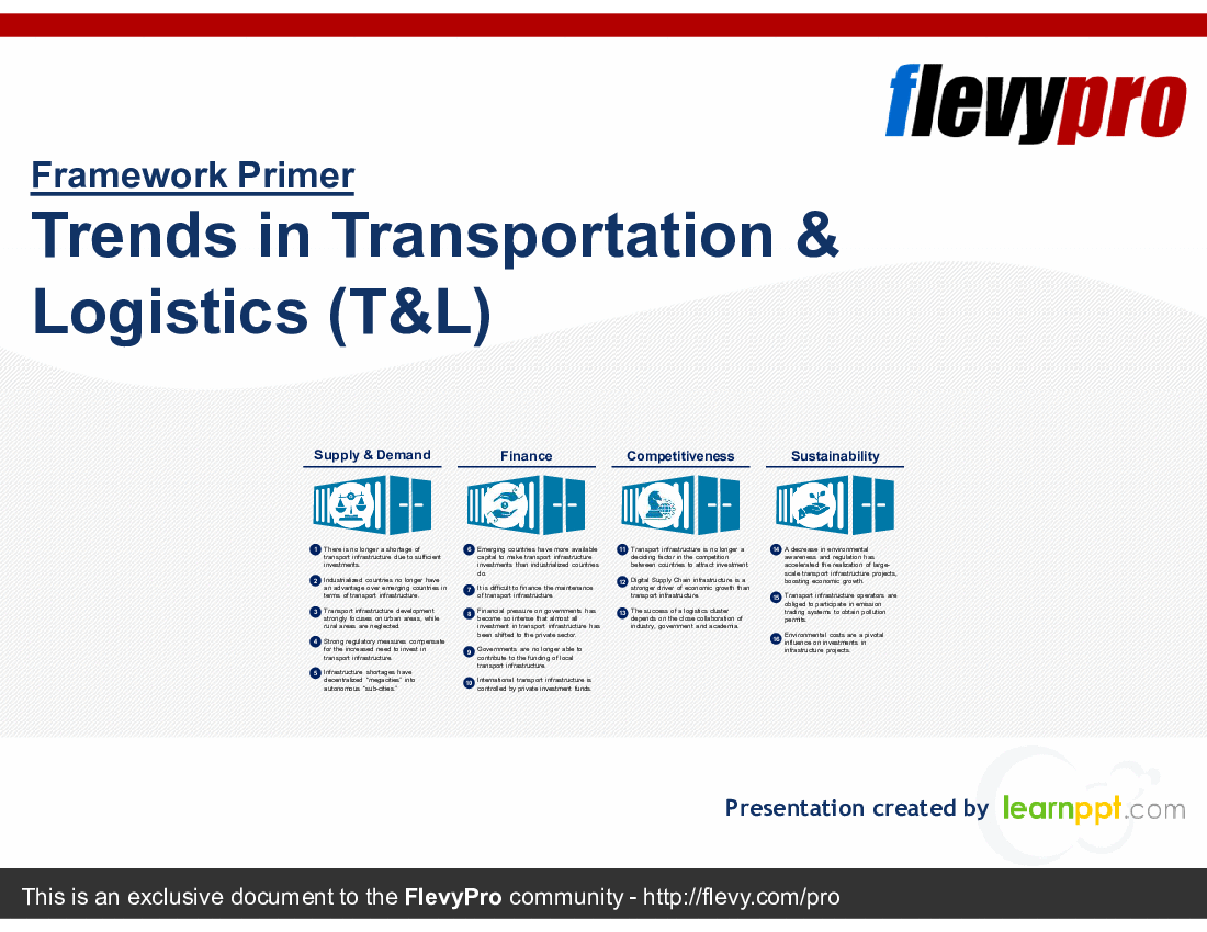 Trends in Transportation & Logistics (T&L) (21-slide PowerPoint presentation (PPTX)) Preview Image