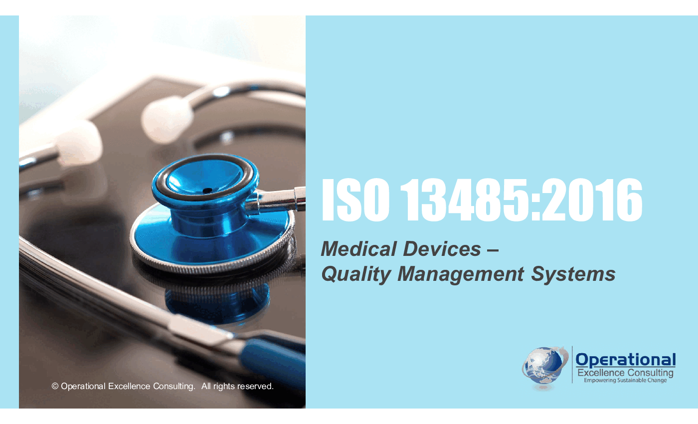 ISO 13485:2016 (Medical Devices - QMS) Awareness Training