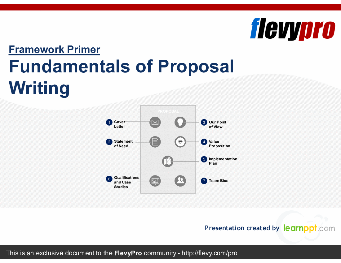 Fundamentals of Proposal Writing (22-slide PPT PowerPoint presentation (PPTX)) Preview Image