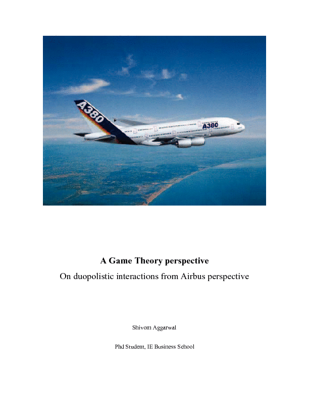 Game Theory Perspective of Airbus (19-page PDF document) Preview Image