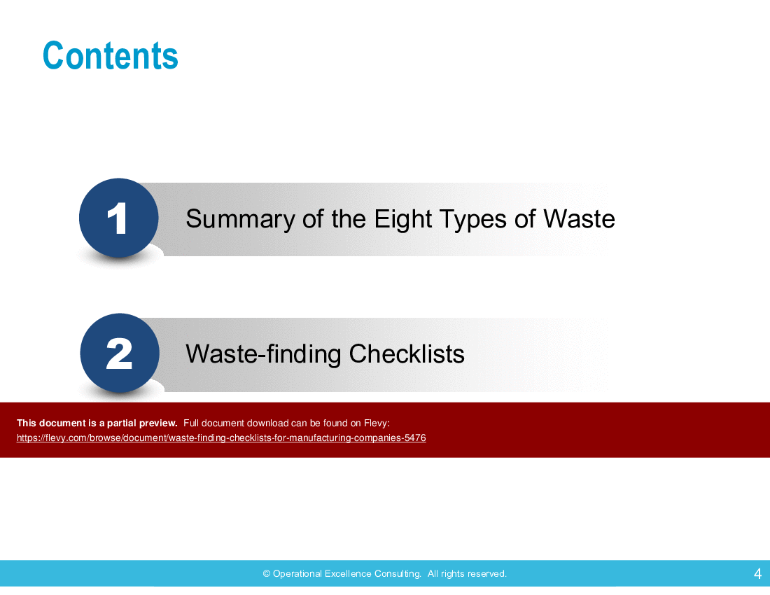 This is a partial preview of Waste-finding Checklists for Manufacturing Companies (32-slide PowerPoint presentation (PPTX)). Full document is 32 slides. 