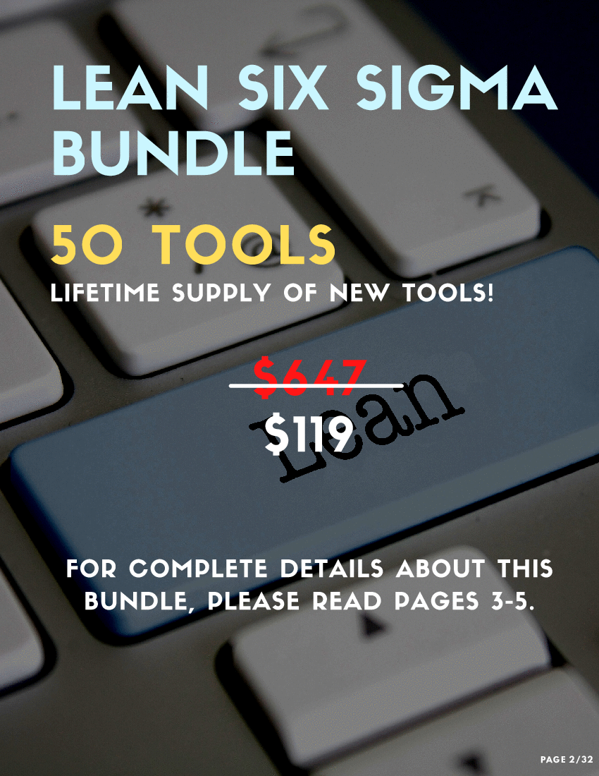 Lean Six Sigma 50 Tools & Templates (33-page PDF document) Preview Image