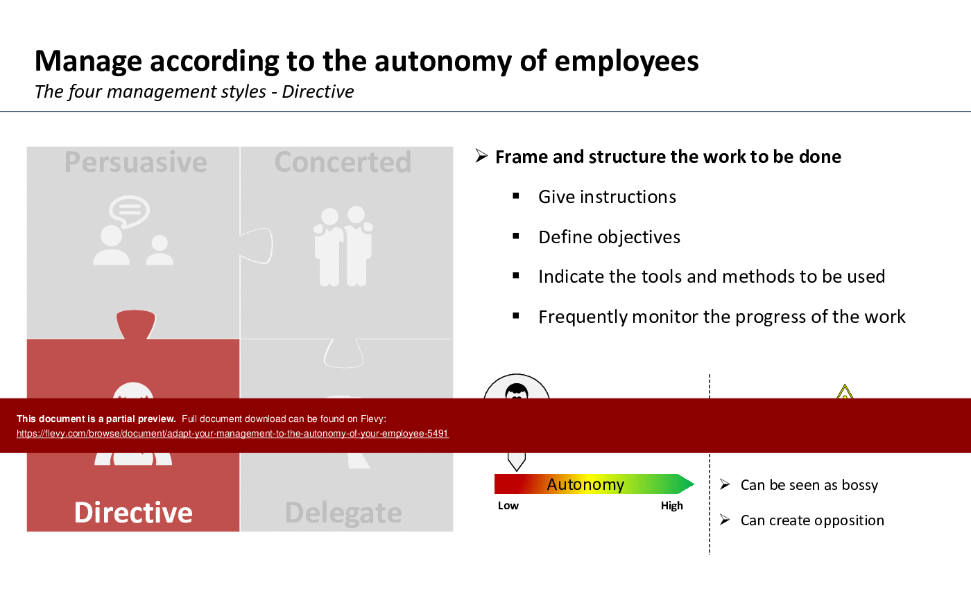 Adapt Your Management to the Autonomy of Your Employee (16-slide PPT PowerPoint presentation (PPTM)) Preview Image