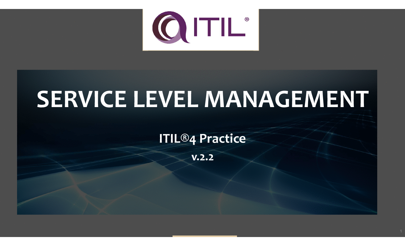 This is a partial preview of ITIL 4 Service Level Management Comprehensive Material (95-slide PowerPoint presentation (PPTX)). Full document is 95 slides. 