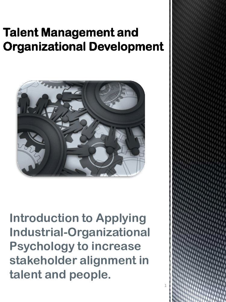 Industrial Organizational Psychology Intro Workbook