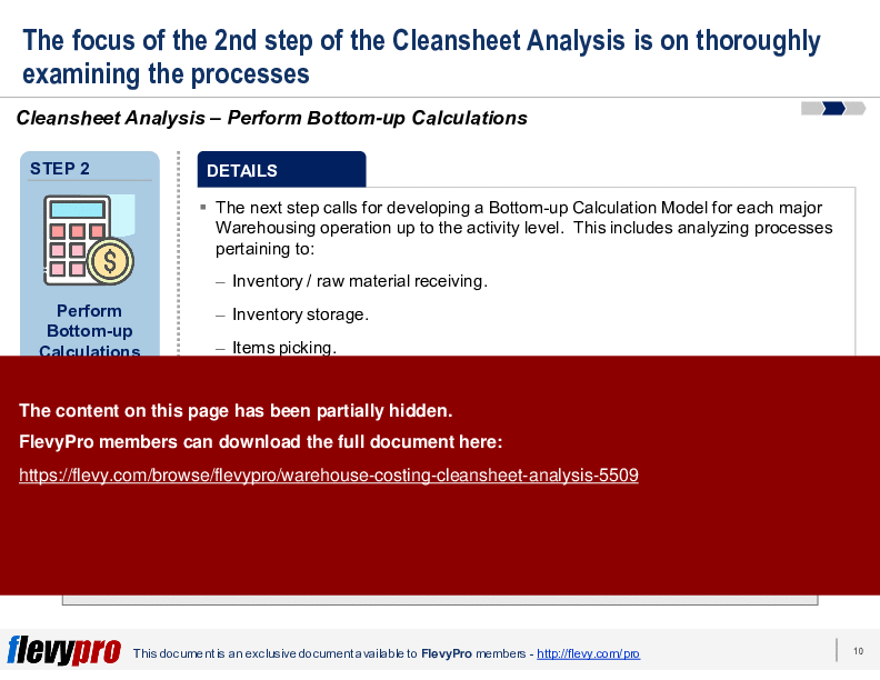 This is a partial preview of Warehouse Costing: Cleansheet Analysis (23-slide PowerPoint presentation (PPTX)). Full document is 23 slides. 