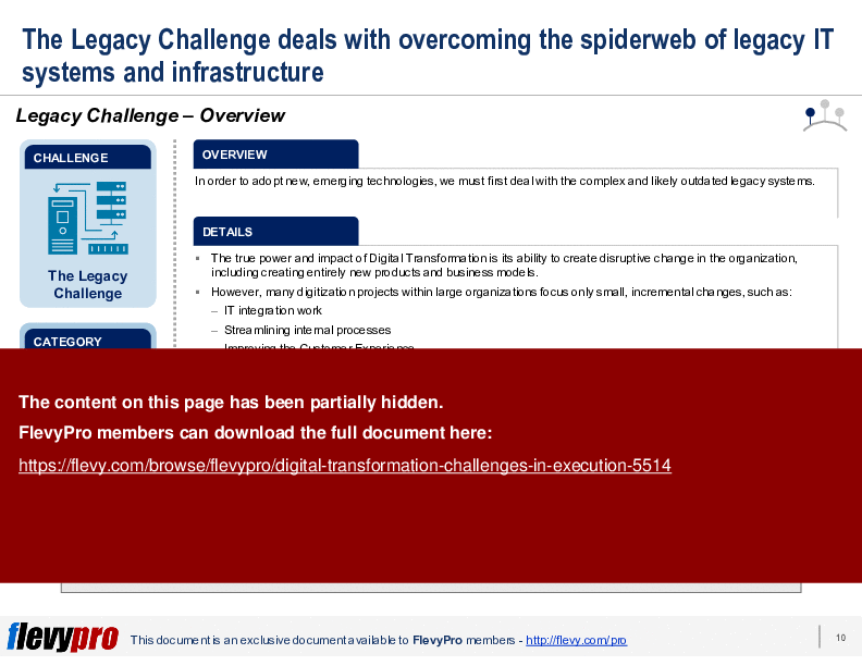 This is a partial preview of Digital Transformation: Challenges in Execution (31-slide PowerPoint presentation (PPTX)). Full document is 31 slides. 