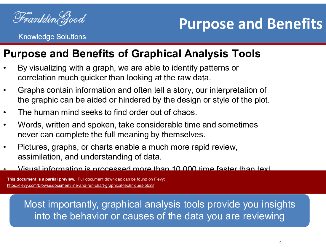 This is a partial preview of Line and Run Chart Graphical Analysis Techniques (18-slide PowerPoint presentation (PPTX)). Full document is 18 slides. 