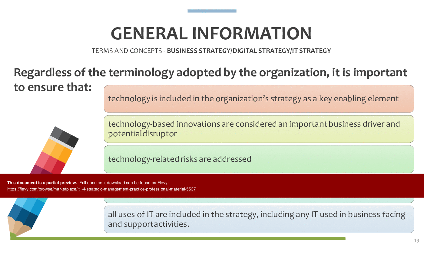 ITIL 4 Strategic Management Practice Professional Material (121-slide PPT PowerPoint presentation (PPTX)) Preview Image