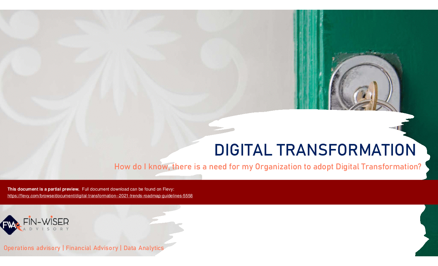 Digital Transformation - 2021 Trends, Roadmap, Guidelines (62-slide PowerPoint presentation (PPTX)) Preview Image