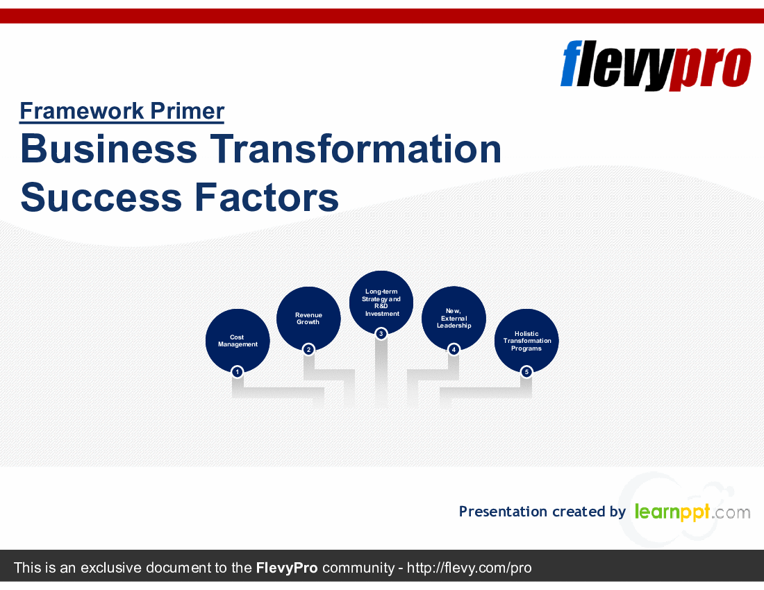 This is a partial preview of Business Transformation Success Factors (26-slide PowerPoint presentation (PPTX)). Full document is 26 slides. 
