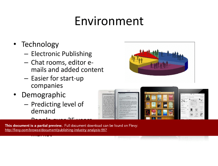 This is a partial preview of Publishing Industry Analysis (23-slide PowerPoint presentation (PPTX)). Full document is 23 slides. 