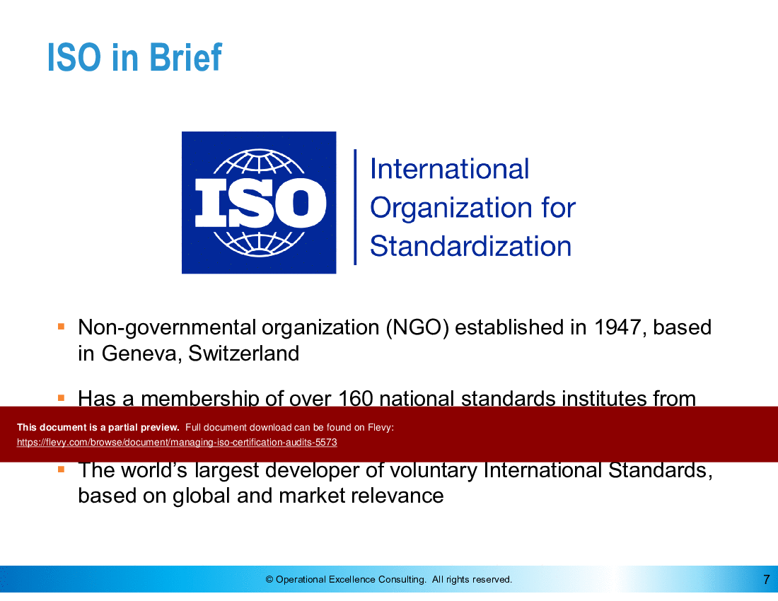 This is a partial preview of Managing ISO Certification Audits (74-slide PowerPoint presentation (PPTX)). Full document is 74 slides. 