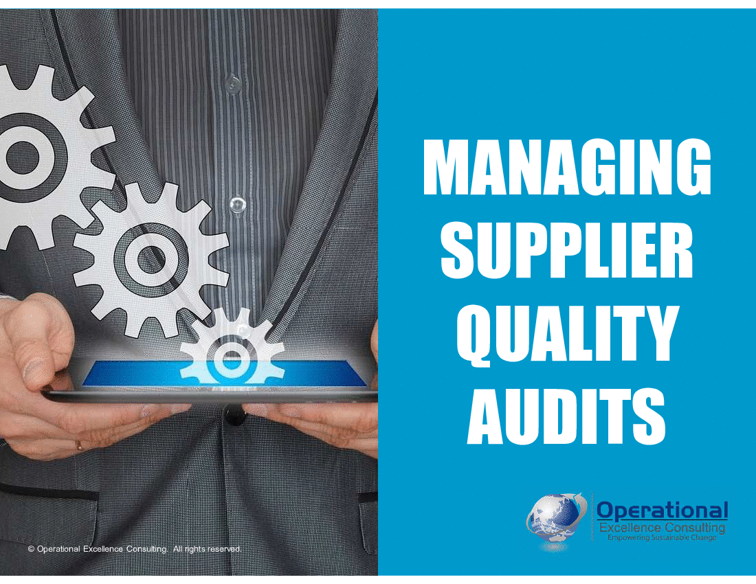Managing Supplier Quality Audits