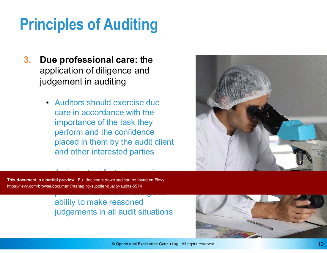This is a partial preview of Managing Supplier Quality Audits (64-slide PowerPoint presentation (PPTX)). Full document is 64 slides. 