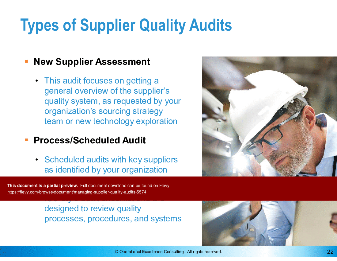 Managing Supplier Quality Audits (64-slide PPT PowerPoint presentation (PPTX)) Preview Image