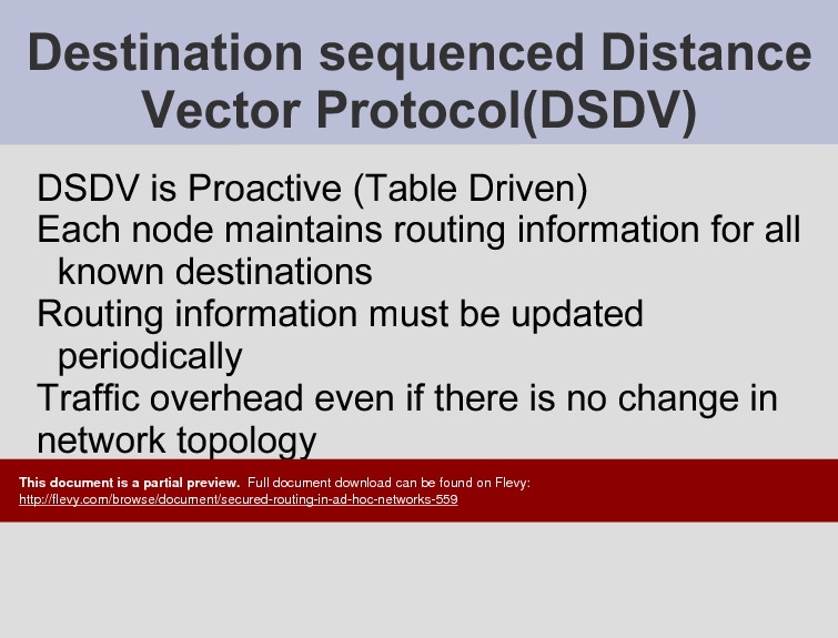 Secured Routing in Ad-Hoc Networks (23-slide PPT PowerPoint presentation (PPT)) Preview Image