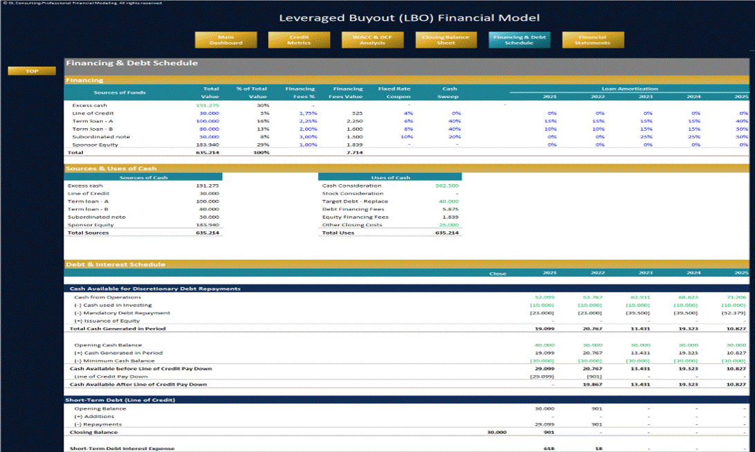 Leveraged Buyout (LBO) Financial Model (Excel template (XLSX)) Preview Image