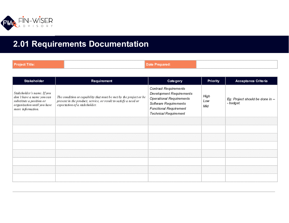 Word Template: Project Management | Phase 2 || Planning (7-page Word ...