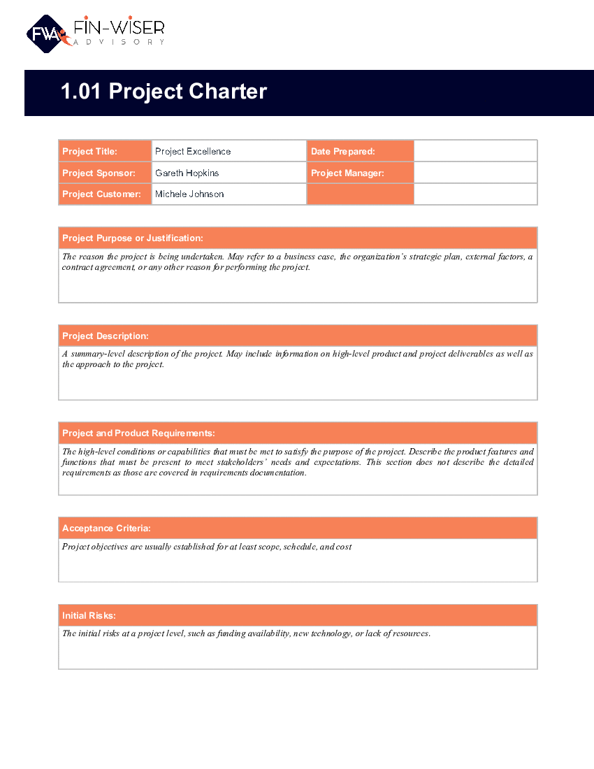 This is a partial preview of Project Management | Phase 1 || Initiating (4-page Word document). Full document is 4 pages. 
